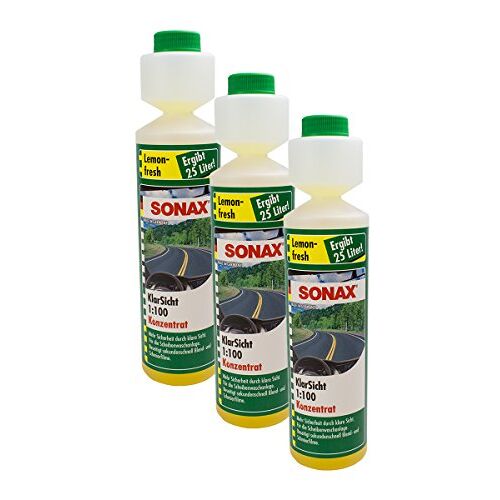 SONAX 3X 03731410 Helder zicht 1:100 concentraat Lemon-Fresh ruitenreiniger 250ml