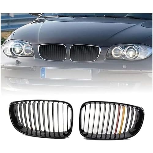 CchenliL Auto voorgrill radiator roosters voor BMW E81 E87 120d 120i 130i 2004-2007, bumper roosters vervanging Mesh Roosters waterdicht Auto Accessoires