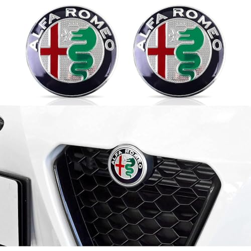 BOJOUL Vervanging van Auto-Emblemen, voor Alfa Romeo 74MM Embleem Logo Frame Trim Compatibele Emblemen Teken Letters Badge Logo Auto-Accessoires,A