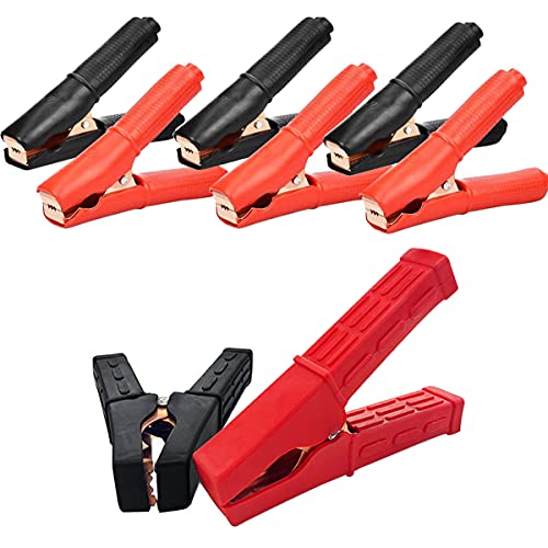 Biluer 6PCS Auto Batterij Clip 100A Auto Alligator Clip And 2PCS Auto Auxiliary 500A Auto Accuklem Ideaal Voor Acculaders Auto-Toepassingen Of Vrijetijdsaccu's