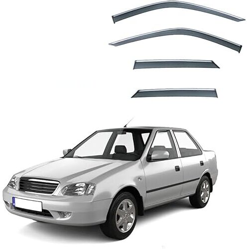 ZHAOWLI Winddeflectorset compatibel voor Suzuki Esteem/Maruti 1000 MK2-SF 1988-2005, zijdelingse splintervrije zonneklep Raamdeflectors Vent Deflectors Wind-Zon-Rain Deflectors