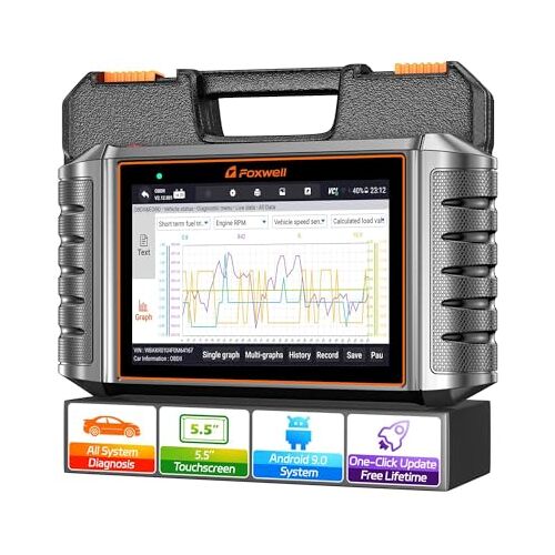 FOXWELL NT710 OBD2 diagnoseapparaat voor VW Audi Seat Skoda VAG voertuigen diagnose, auto-uitleesapparaat met 28 servicefuncties en alle systeemdiagnostieken, uitleesapparaat auto met gratis update