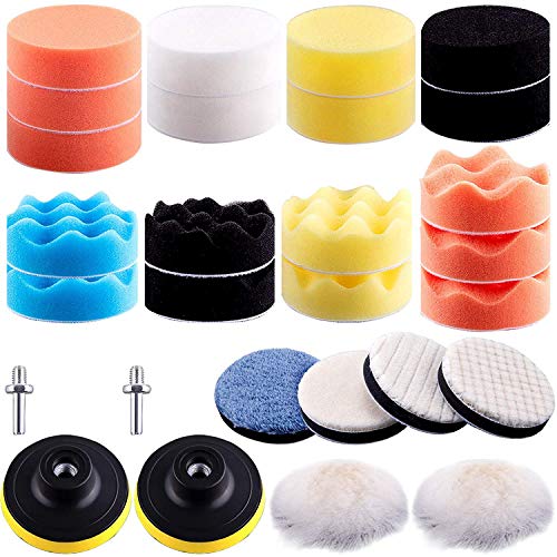 SRMAN 28 Pcs 3 Inch Polijsten Pad Kit Foam Polijsten Pad Auto Bumper Polijsten Machine Accessoire Geschikt voor Boren