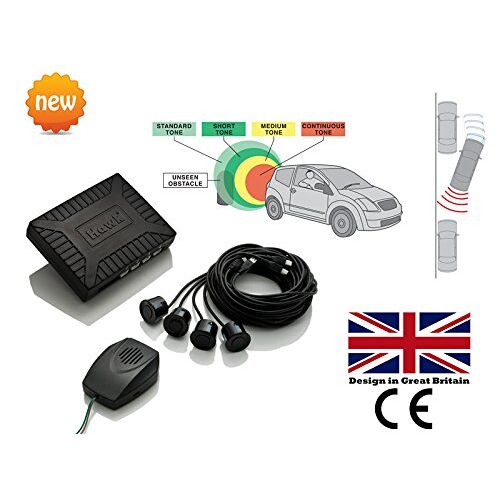 Hawk Reverse Parking 4 Sensor Kit Sensoren met OEM Speaker Brits Merk UK