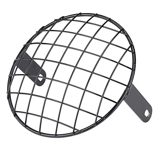 01 02 015 Motorfiets Koplamp Grille, 8in Diameter Modificatie Front Motor Koplamp Mesh Grid voor Autocycle(zwart)