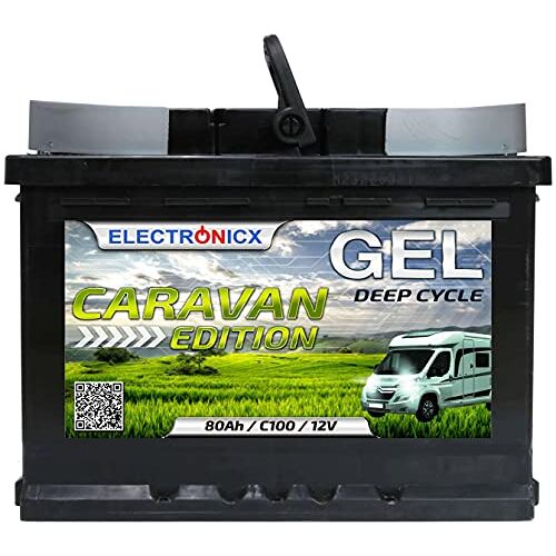 Electronicx Caravan Edition AGM Zonne-accu, 12 V, 80 Ah, gel-accu voor caravan