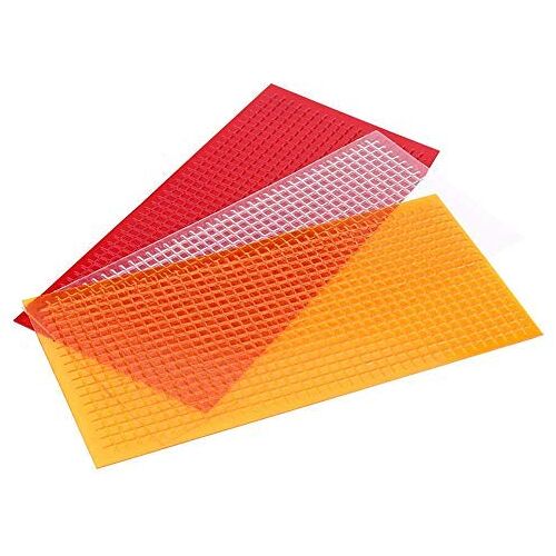 DEWIN Reparatiefilm voor autolens, reparatieset, autolampen, scheurreparatiefolie, multipack koplamp, achterlicht, reparatiegereedschap (3 stuks/1 rood+1 oranje + 1 transparant)