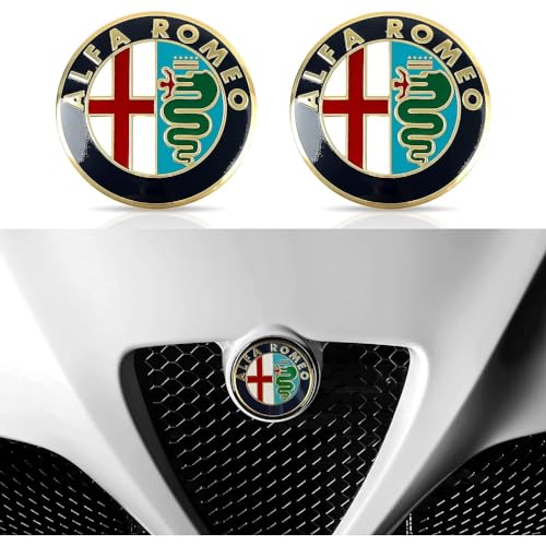 BOJOUL Vervanging van Auto-Emblemen, voor Alfa Romeo 74MM Embleem Logo Frame Trim Compatibele Emblemen Teken Letters Badge Logo Auto-Accessoires,B