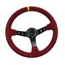 DOBRVVGT Sport Stuurwiel, Drift Stuurwiel, Auto Stuurwiel Racen 14 inch 350 mm Diep Concave Drift Stuurwiel/Stuurwiel (Kleur: Rood)