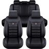 AIRAU 5-Zits Volledige Set Hoezen voor Mercedes Benz A-Klasse W169 A-Klasse W176 A45 AMG A-Klasse B-Klasse W245 B-Klasse W246, Autostoelhoezen Compatibel Zij-airbag Ademend Leer,A/Black