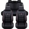 TELOX 5-Zits Volledige Set Stoelhoezen voor KIA Sorento/Sorento Hybrid/Hybrid Rech/Sorento HEV/Sorento PHEV, Autostoelhoes Compatibel met Zijairbags Ademend Leer,B/Black Red