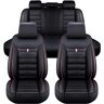 AIRAU 5-Zits Volledige Set Hoezen voor Audi A7 Sportback e-tron Sportback Q3 Sportback Q5 Sportback, Autostoelhoezen Compatibel Zij-airbag Ademend Leer,B/Black Red