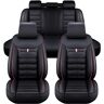 AIRAU 5-Zits Volledige Set Hoezen voor Ford EcoSport/EcoSport 4WD/EcoSport Freestyle/EcoSport S/EcoSport ST-Line/EcoSport Active, Autostoelhoezen Compatibel Zij-airbag Ademend Leer,B/Black Red