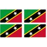 Havati Sticker: 150x90 mm, 4 stuks Vlag St. Kitts en Nevis KN voor auto, koffer, laptop en meer