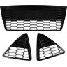 LIAMAS Honingraat Mesh Front Bumper Grille + FIm Lamp Grille Fit for Ford Focus MK3 2012-2014 Racing Grills Mistlamp Grill Grille