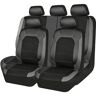 ZNQRY 9 Stks Universele Auto Stoelhoezen Voor Abarth 595/595 Competizione/595 Competizione Series 3/4 5-Seats Volledige Set Hoofdsteun Covers Voor Achterbank Protectors Kussen,Black