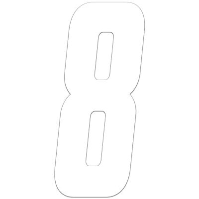 Generic - Cross8 - Wit - 10cm - Sticker Generic - Cross8 - Wit - 10cm - Sticker