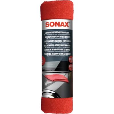 SONAX Microvezeldoeken Exterieur (2 stuks) Pluizige microvezeldoek voor stralende glans zonder krassen, strepen of vegen. SONAX Microvezeldoeken Exterieur (2 stuks) Pluizige microvezeldoek voor stralende glans zonder krassen, strepen of vegen.
