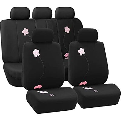 FH Group International Autostoelhoezen - Zwart - Complete Set - Geborduurd - Airbag Compatible FH Group International Autostoelhoezen - Zwart - Complete Set - Geborduurd - Airbag Compatible