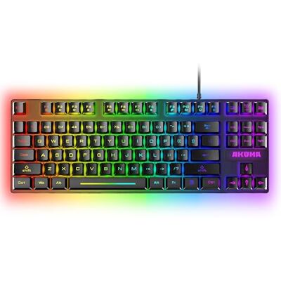 Akuma T02 Tkl 88-Toets Gaming Toetsenbord - Anti-Ghosting, RGB Verlichting Akuma T02 Tkl 88-Toets Gaming Toetsenbord - Anti-Ghosting, RGB Verlichting