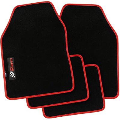 Petex Rode Universele Polyester Voetmatten - Set van Voetmatten Petex Rode Universele Polyester Voetmatten - Set van Voetmatten