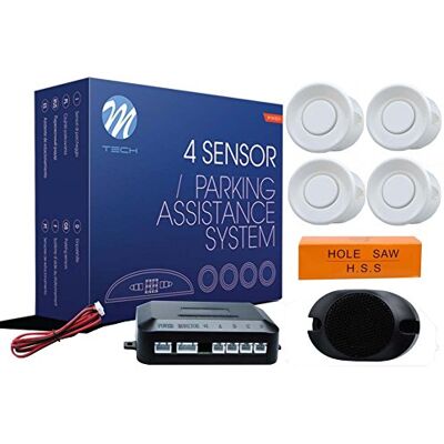 M-Tech CP7W parkeerhulp 4 sensoren met luidspreker wit M-Tech CP7W parkeerhulp 4 sensoren met luidspreker wit