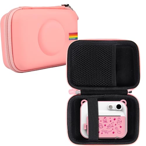 Leayjeen Kinderen Digitale Camera's Beschermhoes, Compatibel met digitale camera-afdrukcamera、Kinderfotocamera, Kinderen Digitale Camera's Tas (alleen beschermhoes) Roze