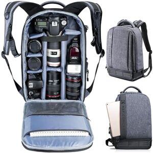 K&F CONCEPT Lichtgewicht DSLR Camera Rugzak Waterbestendig Nylon Multifunctionele Tas voor Canon Nikon Fuji en andere camera's Laptop Ipad Lichtgrijs (17,3 * 6,3 * 11,4 inch) K&F CONCEPT Lichtgewicht DSLR Camera Rugzak Waterbestendig Nylon Multifunctionele Tas voor Canon Nikon Fuji en andere camera's Laptop Ipad Lichtgrijs (17,3 * 6,3 * 11,4 inch)