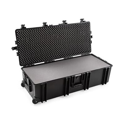 B&W Transportkoffer voor buiten, type 7300, zwart, met schuiminzetstukken, koffer met wielen, ideaal voor tour, waterdicht conform IP67-certificering, stofdicht, onbreekbaar en onverwoestbaar B&W Transportkoffer voor buiten, type 7300, zwart, met schuiminzetstukken, koffer met wielen, ideaal voor tour, waterdicht conform IP67-certificering, stofdicht, onbreekbaar en onverwoestbaar