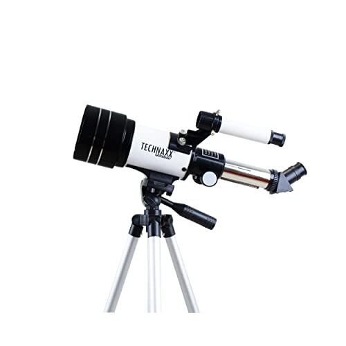 Technaxx Telescoop voor landschap en hemel observatie volledig in hoogte verstelbaar statief, 3 x lenzen, barlow lens, zonne-en groene lichtfilters telescoop voor volwassenen of kinderen TX-175