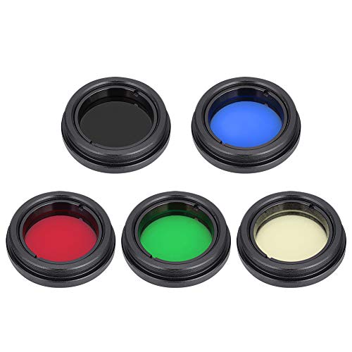 CCYLEZ 5 stuks telescoop lensfilter, 1,25 ``/31,7 mm telescoop oculair lens kleurfilter voor maan nevel planeet zon, geschikt voor de meeste telescopen