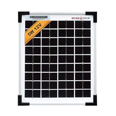 enjoy solar Mono monokristallijn zonnepaneel, 5 W, 12 V, fotovoltaïsche module, ideaal voor camper, tuinhuisjes, boot enjoy solar Mono monokristallijn zonnepaneel, 5 W, 12 V, fotovoltaïsche module, ideaal voor camper, tuinhuisjes, boot