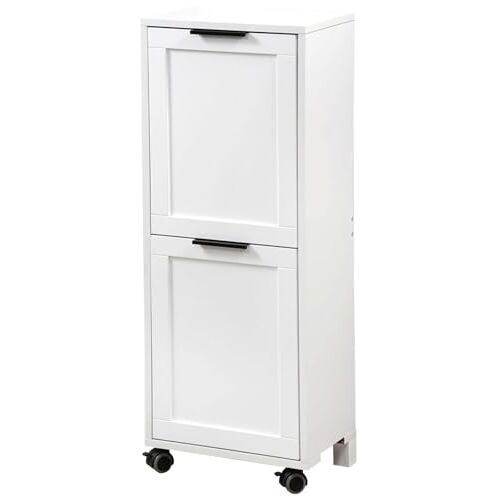 Kesper 2553013 universele kast met afvalscheidingssysteem, wit gelakt, B: 36 x H: 94 x D: 24 cm