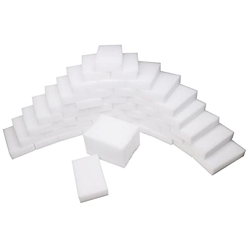 JINBOSHI 50 stuks gumspons wonderspons toverspons reinigingsspons 10 x 6 x 2 cm, magische sponzen, vuilsponzen, schuurspons