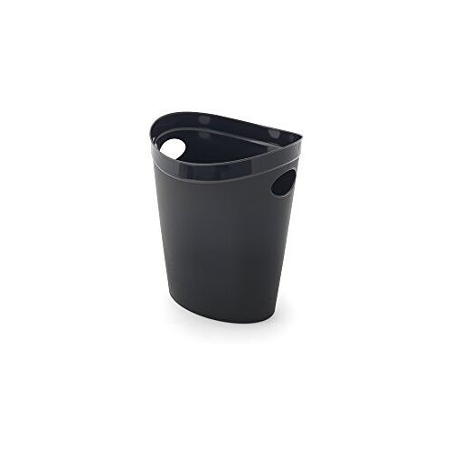 Addis Plastic afvalpapier badkamer slaapkamer kantoor prullenbak, zwart, 12 ltr