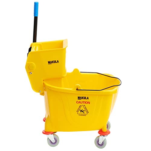 Makula 36 Qt. Gele Plastic Mop Emmer & Zijpers Wringer Combo