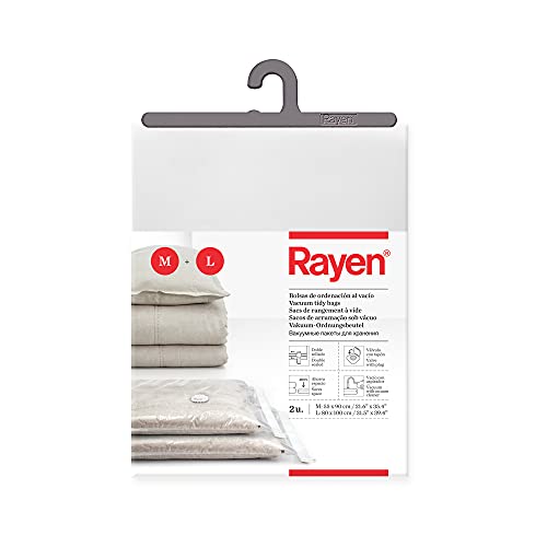 Rayen Ruimtebesparende vacuüm opbergkleding, set van 2 zakken, 55 x 90 cm en 80 x 100 cm