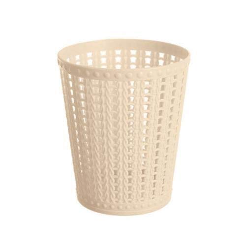 ASADFDAA Vuilnisbak 4 kleuren desktop mini holle vuilnisbak vuilnis mand keuken woonkamer slaapkamer vuilnisbak keuken vuilnisbak vuilnisbak (Color : Beige)