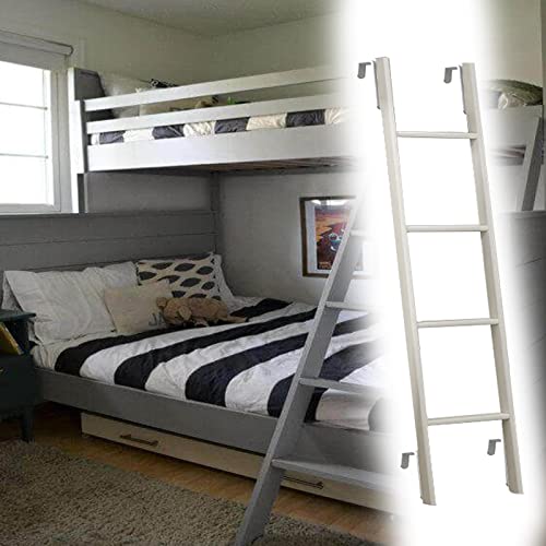 OAKBEEN Bunkbed Ladder Universal Bunk Bed Ladder Met Haken, Verstelbare Stappenladder, Thuis Slaapzalen Campervervangende Ladder/Wit/130 Cm/50