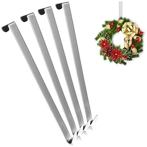 com-four ® 4x haken voor deurkrans deurhaak voor krans deurkranshaak van roestvrij staal decoratieve kranshanger voor voordeur buiten 27 cm