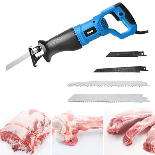 DWSSX Bone Saw Electric with Reciprocating Saw Blade, Butcher Saw Blade Stainless Steel, Professional Reciprocating Saw for Cutting Frozen Meat, Bones Rate Adjustable (Size : 900W)