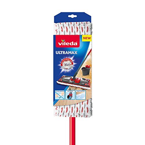 Vileda Ultramax Mop balai à franges et balai-éponge Fibre Humide Noir, Rouge