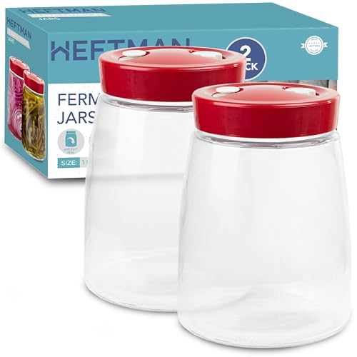 HEFTMAN Fermentatiepot met 1 ventilatieopening, ideaal voor veilige fermentatie 1,4 liter fermentatiepotten 2 stuks