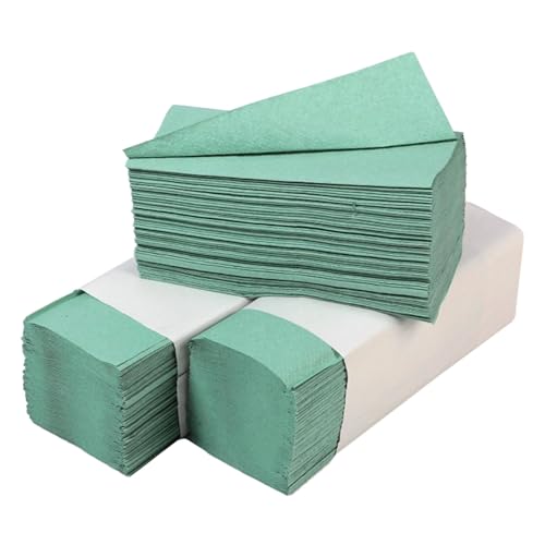 LALILL Groene zigzag papieren handdoeken gevouwen handdoeken voor papieren handdoekdispenser ZZ/V vouwen Geschikt voor toiletten, kantoren, hotels, spa's 4000 (20 x 200)