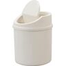 SENRN Mini Plastic Trash Bin, Bedroom Bin, Mini Bin, Bathroom Bin, Bedroom Bin With Lid, Tiny Swing Lid Trash Can, White