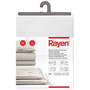 Rayen Ruimtebesparende vacuüm opbergkleding, set van 2 zakken, 55 x 90 cm en 80 x 100 cm Rayen Ruimtebesparende vacuüm opbergkleding, set van 2 zakken, 55 x 90 cm en 80 x 100 cm