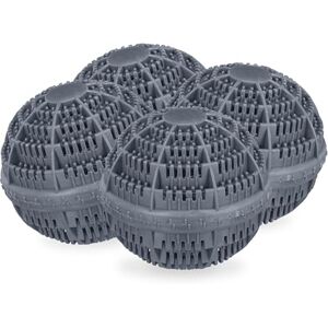 Relaxdays wasbol, set van 4, voor de wasmachine, eco wasballen, tot 90 ℃, wassen zonder wasmiddel, kunststof, grijs Relaxdays wasbol, set van 4, voor de wasmachine, eco wasballen, tot 90 ℃, wassen zonder wasmiddel, kunststof, grijs