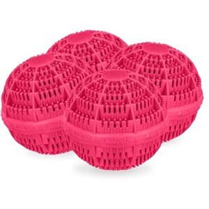 Relaxdays wasbol, set van 4, voor de wasmachine, eco wasballen, tot 90 ℃, ecologisch wassen, tot 1000 wasbeurten, roze Relaxdays wasbol, set van 4, voor de wasmachine, eco wasballen, tot 90 ℃, ecologisch wassen, tot 1000 wasbeurten, roze