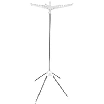 Relaxdays opvouwbare droogrek met 27 hangers, 15 kg draaglast, 143x56x56 cm, wit/zilver Relaxdays opvouwbare droogrek met 27 hangers, 15 kg draaglast, 143x56x56 cm, wit/zilver