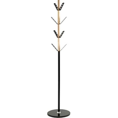 HAKU Staande kapstok, naturel, zwart, marmer, massief hout, metaal jassenstandaard Afmetingen: H 179 cm x Ø 37 cm, Stijl: Modern HAKU Staande kapstok, naturel, zwart, marmer, massief hout, metaal jassenstandaard Afmetingen: H 179 cm x Ø 37 cm, Stijl: Modern